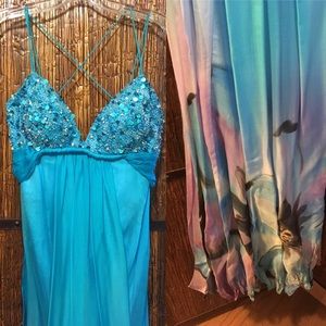 Jovani Floral Sequin Gown